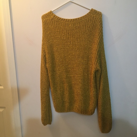 Paraphrase oversized Hand knit Mustard Sweater M - Picture 4 of 4